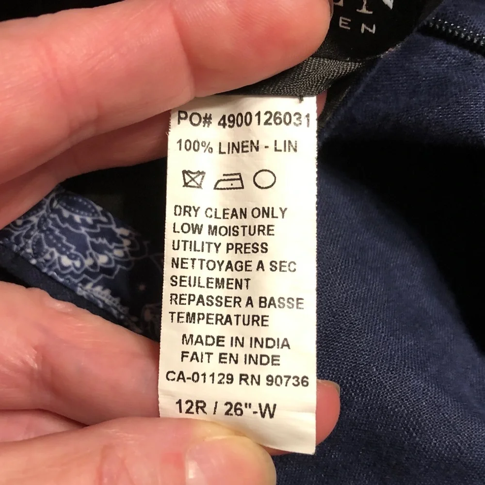 Ralph Lauren Navy Linen-Chinos